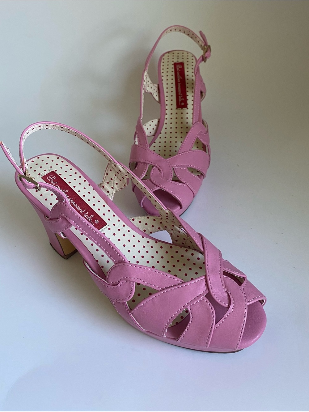Pink Platform Sandals Size 6.5 Retro Pastel Girly Strappy - Picture 2 of 9